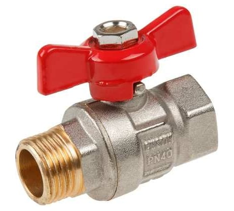 Шаровой кран AV Engineering 1/2", PN40, с внутренней-наружной резьбой, бабочка AVE093012