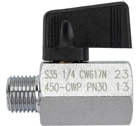 Шаровой кран RUB серия NAPOLI (S.35), 1/4 DN10 PN30, ВР-НР, флажок S35BM0