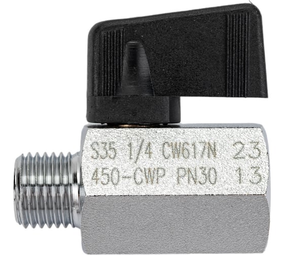 Шаровой кран RUB серия NAPOLI (S.35), 1/4 DN10 PN30, ВР-НР, флажок S35BM0 1
