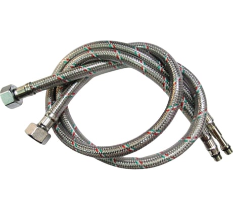 Гибкая подводка для смесителя COTALI пара М10-1/2" 1,0м оплетка нержавеющая сталь с ПВХ покрытием COTUMIXRCC1.0м