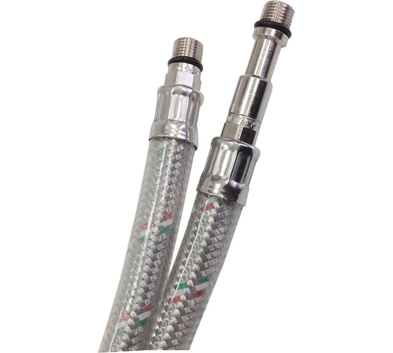 Гибкая подводка для смесителя COTALI пара М10-1/2" 0,6м оплетка нержавеющая сталь с ПВХ покрытием COTUMIXRC0.6м