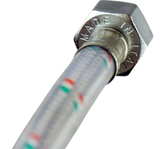 Гибкая подводка для смесителя COTALI пара М10-1/2" 0,4м оплетка нержавеющая сталь с ПВХ покрытием COTUMIXRCC0.4м