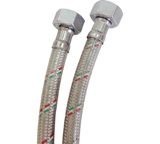 Гибкая подводка для смесителя COTALI пара М10-1/2" 0,4м оплетка нержавеющая сталь с ПВХ покрытием COTUMIXRCC0.4м