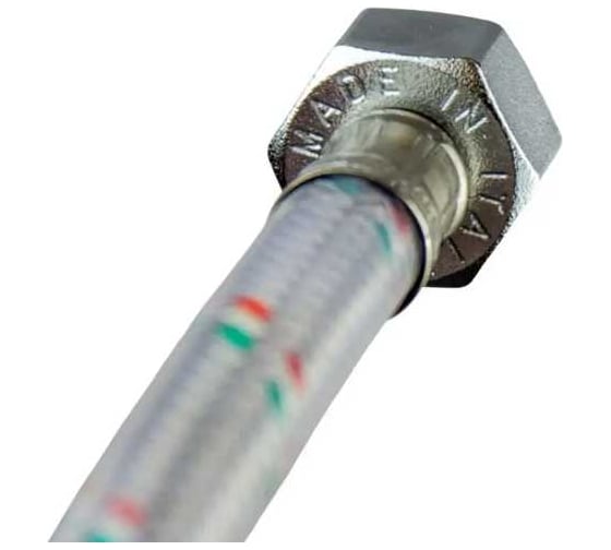 Гибкая подводка для воды COTALI 1/2" г/ш 2,0м оплетка нержавеющая сталь с ПВХ покрытием COTCOVCHг/ш,2.0м