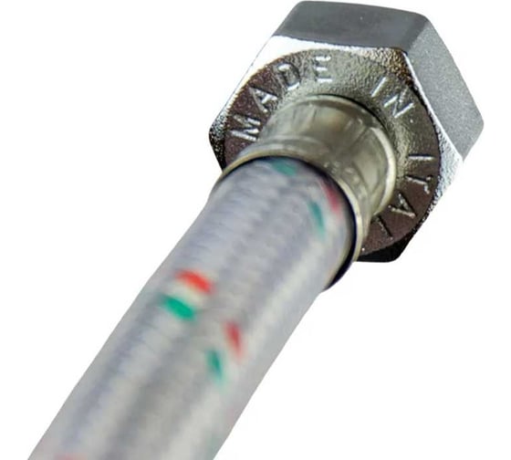 Гибкая подводка для воды COTALI 1/2" г/г 0,8м оплетка нержавеющая сталь с ПВХ покрытием COTCOVCHг/г,0.8м