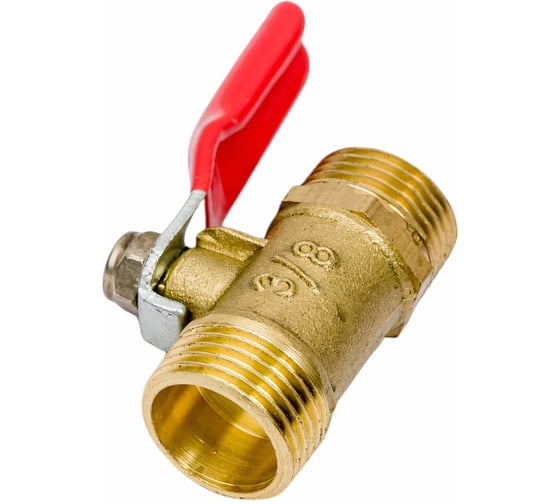Кран шаровый наружная резьба 3/8"M x 3/8"M, латунь Pegas pneumatic 4415