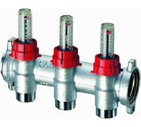 Фланцевый запорный коллектор FAR 1", отвод 3 - 3/4" EUROKONUS, с расходомер FK 3982 13403