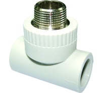 Тройник RIIFO Alba с наружной резьбой PP-R/латунь 25-3/4"НР-25 белый (уп 3шт) 1100047284