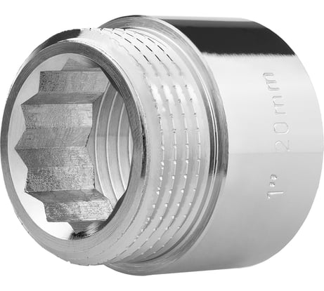 Удлинитель сантехнический MasterProf 1" на 20 мм латунный хромированный для труб внутренняя-наружная резьба ИС.070711