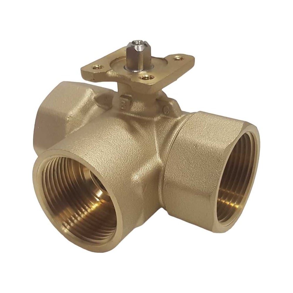 Трехходовой шаровой кран TECHNO 3032А латунный, под привод DN32, G1 1/4 ...