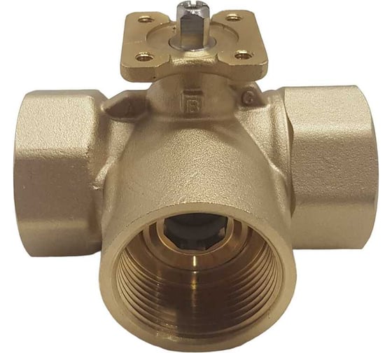 Трехходовой шаровой кран TECHNO 3032А латунный, под привод DN32, G1 1/4, КVS 16 640332-1