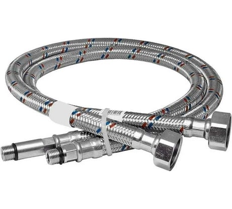 Гибкая подводка для смесителя Lytcho eco в стальной оплетке, стальная гайка, пара, 2000 мм 0505.105