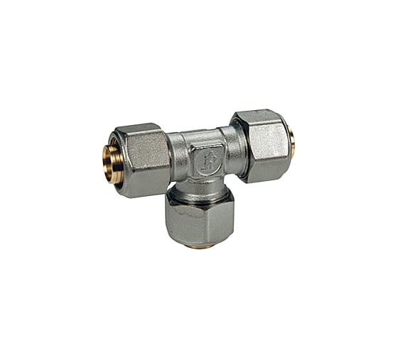 Тройник Giacomini 26x3, 26x3, 20x2, латунь, с цанговым соединением R565MX066 1