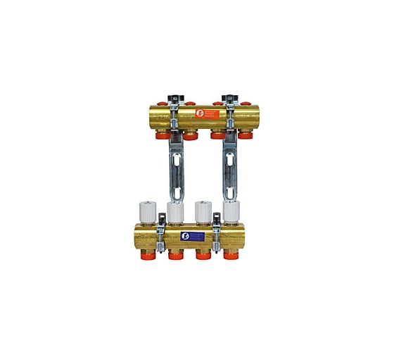 Сборный коллекторный узел Giacomini 1, R553D 5, выход-3/4 ЕК, латунь R553EY005