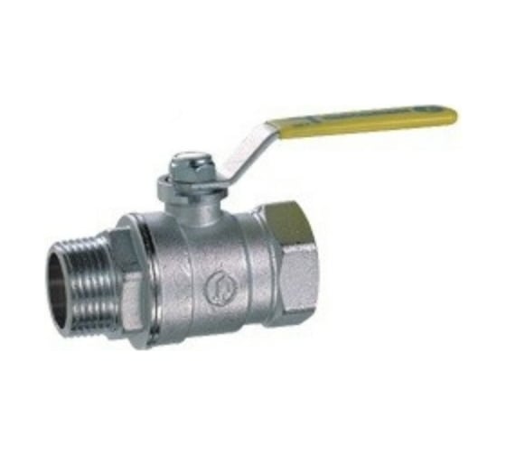 Шаровой кран Giacomini 1, ВН, ручка-рычаг жёлтый, хромированный R254DL R254LX025