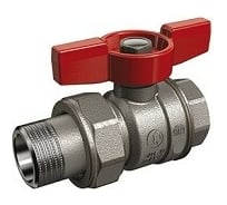 Шаровой кран Giacomini 1 1/4, ВН, ручка-бабочка, хромированный, с разъемным соединением R859 R859X329