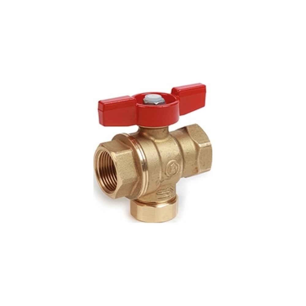 Шаровой кран Giacomini 3/4, ВН, ручка-бабочка красная, не хромированный ...