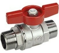 Шаровой кран Giacomini 1/2, НН, ручка-бабочка красная, хромированный R253D R253X003