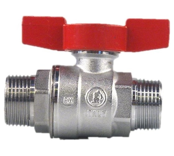 Шаровой кран Giacomini 1/2, НН, ручка-бабочка красная, хромированный R253D R253X003