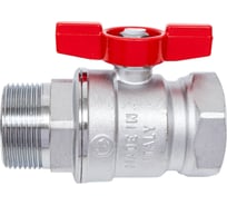 Шаровой кран Giacomini 1 1/4, ВН, ручка-бабочка красная, хромированный R254D R254X006