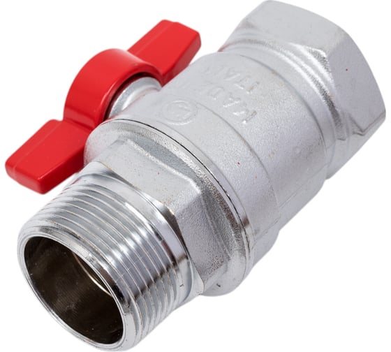 Шаровой кран Giacomini 1 1/4, ВН, ручка-бабочка красная, хромированный R254D R254X006