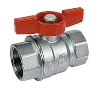 Шаровой кран Giacomini 1, ВВ, ручка-бабочка красная, хромированный R851 R851X025