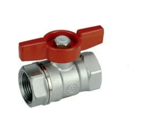 Шаровой кран Giacomini 1/4, ВВ, ручка-бабочка красная, хромированный R251D R251X001