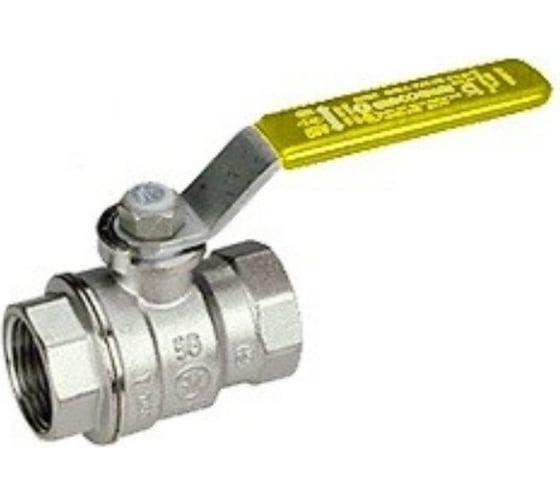 Шаровой кран Giacomini 1 1/2, ВВ, ручка-рычаг жёлтый, хромированный R850 R850X007