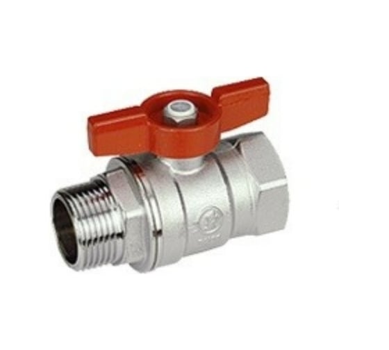 Шаровой кран Giacomini 1/4, ВН, ручка-бабочка красная, хромированный R254D R254X001 1