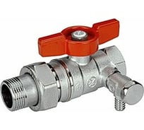 Шаровой кран Giacomini с американкой, 1, с дренажем и ручкой бабочкой R259SX007