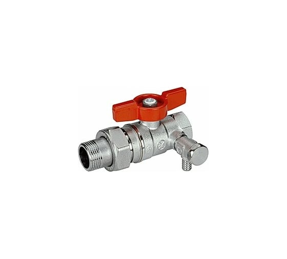 Шаровой кран Giacomini с американкой, 1, с дренажем и ручкой бабочкой R259SX007