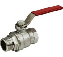 Шаровой кран Giacomini полнопроходной, резьба внутренняя/наружная 1 1/2, хромированный, ручка - рычаг красный R854LX027