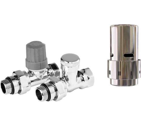 Термостатический набор ROYAL THERMO Design прямой, хром, 1/2" Click с термоголовкой Design НС-1476639 1