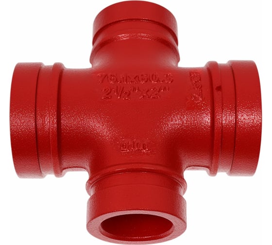 Переходная крестовина под муфту GROOVEX 2 1/2"x2", 76x60 мм, ДУ 65x50 мм KPM7660 1