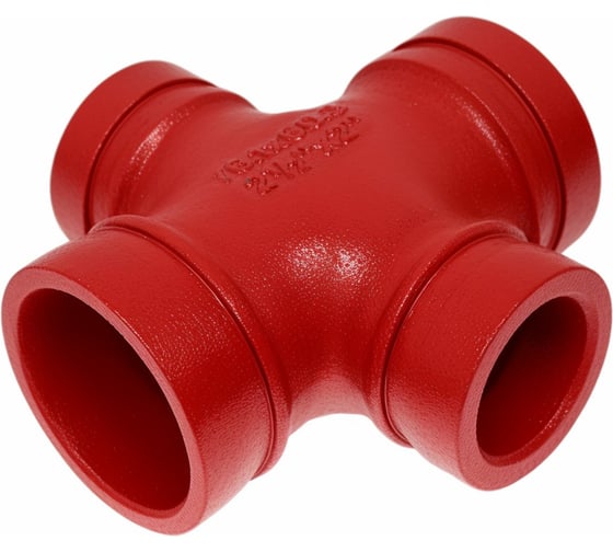 Переходная крестовина под муфту GROOVEX 2 1/2"x2", 76x60 мм, ДУ 65x50 мм KPM7660