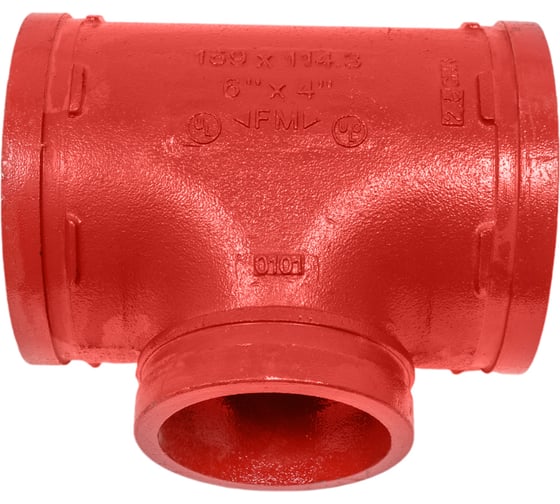 Переходной тройник под муфту GROOVEX 6"x4", 159x114 мм, ДУ 150x100 мм TPM159114 1