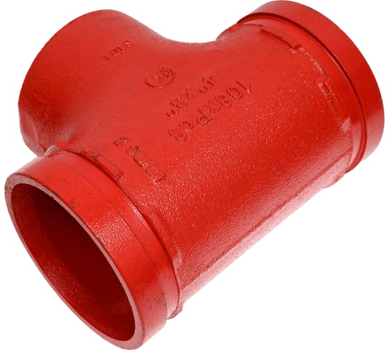 Переходной тройник под резьбу GROOVEX 4"x3", 108x89 мм, ДУ 100x80 мм TPR10889