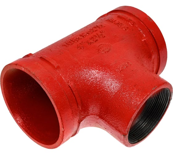 Переходной тройник под резьбу GROOVEX 4"x2 1/2", 108x76 мм, ДУ 100x65 мм TPR10876