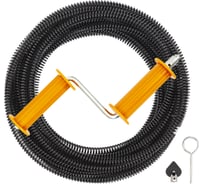 Набор для прочистки засоров КРОКОЧИСТ в канализации диаметром до 110 мм длиной до 5 метров, в комплекте: спираль 16 мм, длина 5 м, рукоятка, насадка, ключ 51315-16-5Н