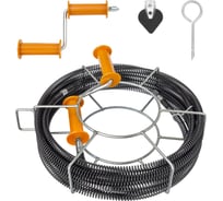 Набор для прочистки засоров КРОКОЧИСТ в канализации диаметром до 160 мм длиной до 5 метров, в комплекте: спираль 22 мм длина 5 м, рукоятка, насадка, ключ 51315-22-5Н