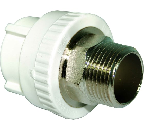 Муфта с наружной резьбой RIIFO Alba PP-R/латунь, 25-3/4"НР, белая, уп 5 шт 1100046799 1