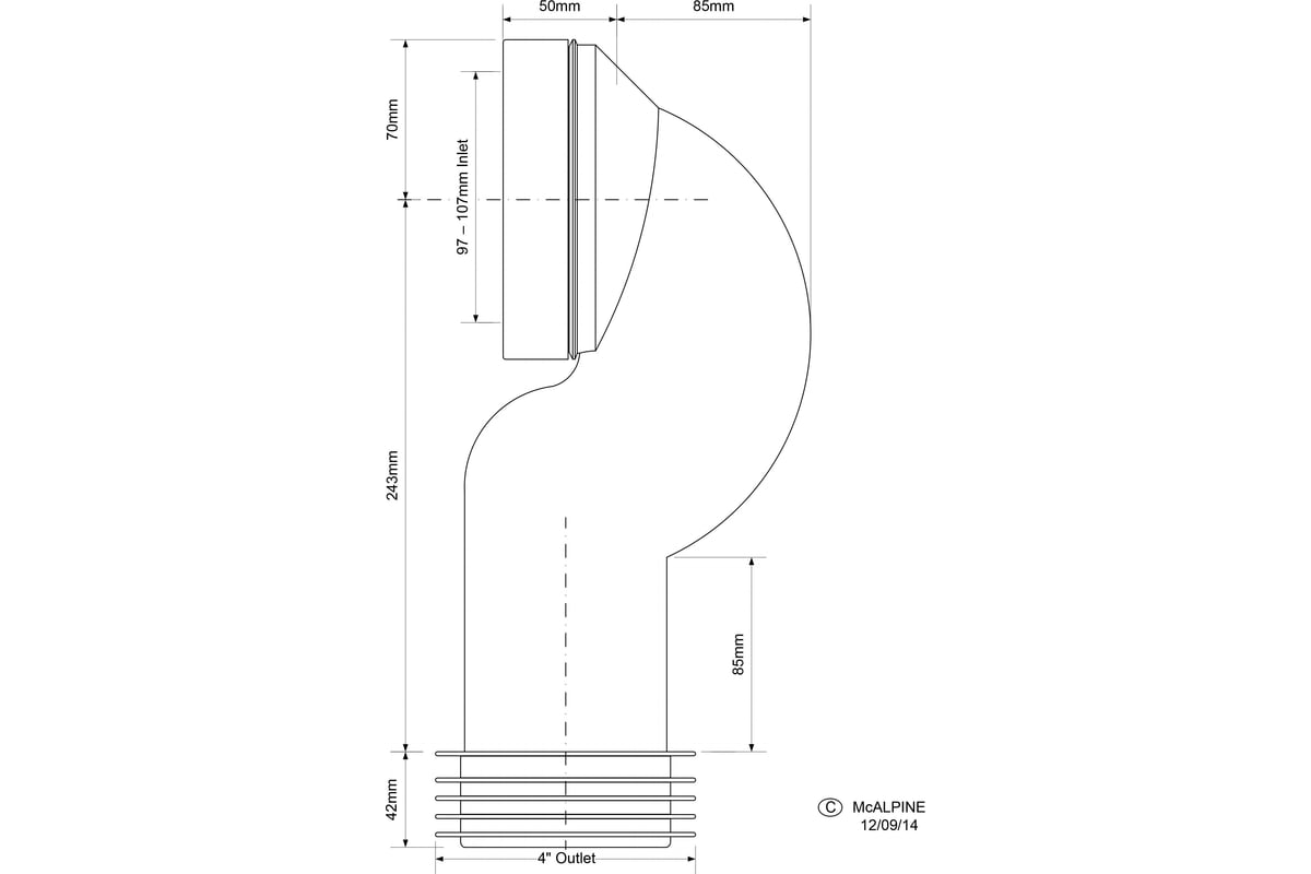 Колено для унитаза McAlpine ф110 MRWC15 - выгодная цена, отзывы ...