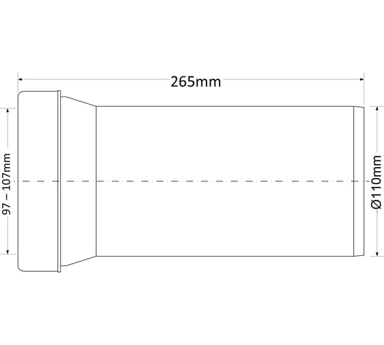 Фановая труба McAlpine прямая-260мм.(глад.) MRWCE-CON1
