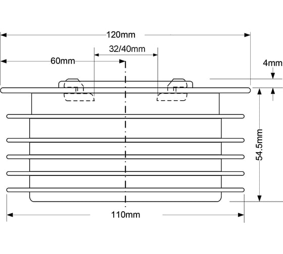 Переход McAlpine пластик. ф110-32/40 цвет черн. MRDC2-BL