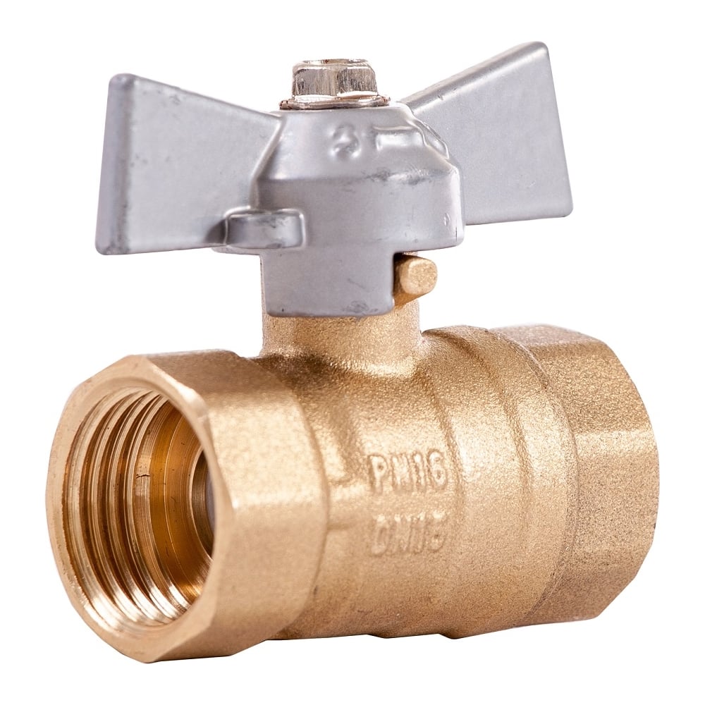 Шаровой латунный кран ЭКО НОМ (3/4) FF Quality, бабочка КШЛ16-FF-3/4-Б ...