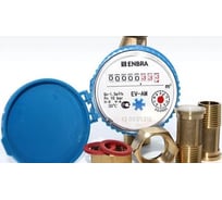 Счётчик учёта холодной воды Энбра EV-AM L110 D15 B со сгонами (с крышкой) 25913015