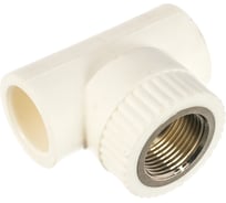 Комбинированный тройник Энкор PPRC ф25ммх3/4 ВР белый 45451