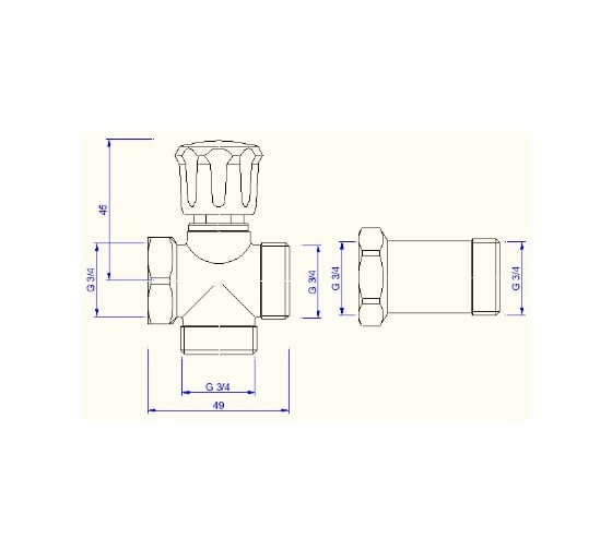 Вентиль для подключения сантехприборов 3/4"х3/4"х3/4" Valtec VT.230.N.05 59559