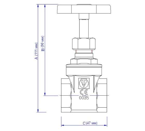 Латунная задвижка 1" Valtec VT.012 88713