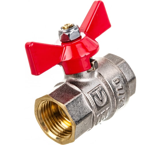Шаровой кран Valtec Base рукоятка бабочка 1/2" внутренняя-внутренняя VT.217.N.04